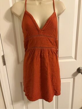 Roxy Women's Rust Orange Spaghetti Strap Dress